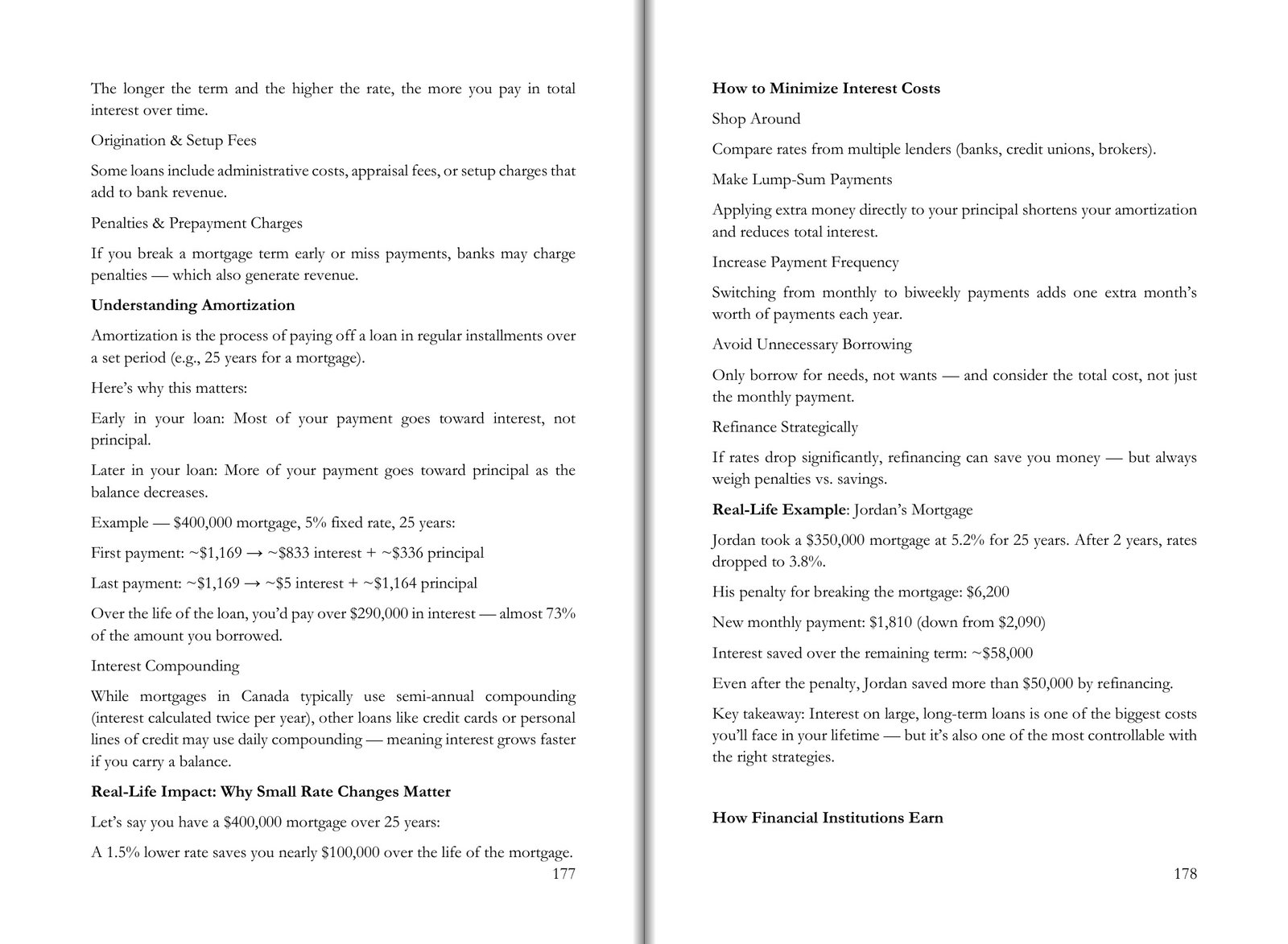 Preview pages: Lending and mortgages chapter spread